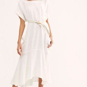 Free People Crisp and Cool Midi Dress white size M